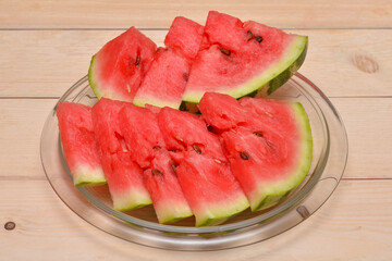 fresh slices of watermelon on a plate