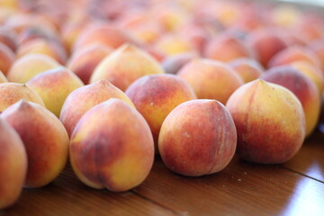 rows of peaches