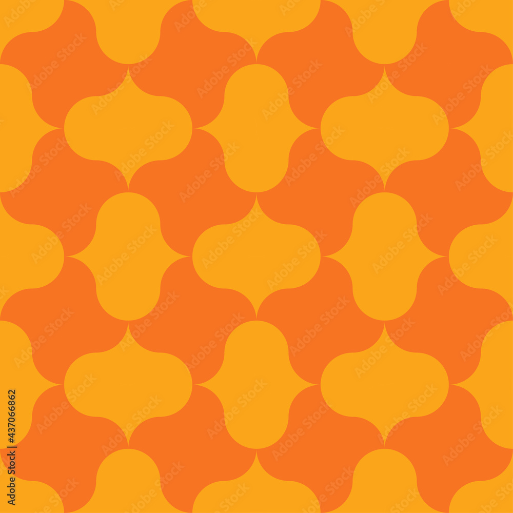 Poster vector seamless colorful pattern in retro style. 70s colorful background
