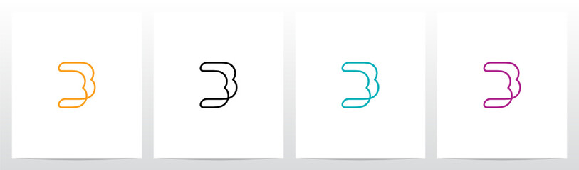 Parallel Lines Connected Forming Letter Logo Design B © recehan