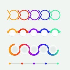 vector infographic. flat image of graphs with elements of a round shape and different colors. business model. presentation process