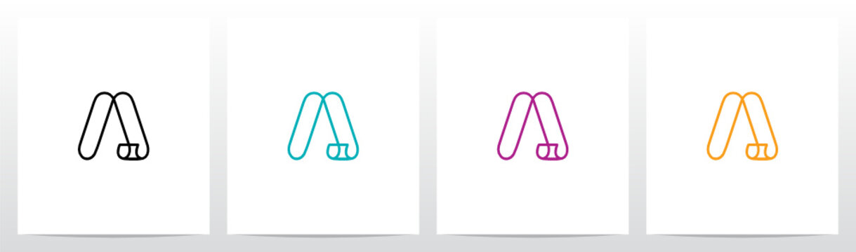 Parallel Lines Connected Forming Letter Logo Design A