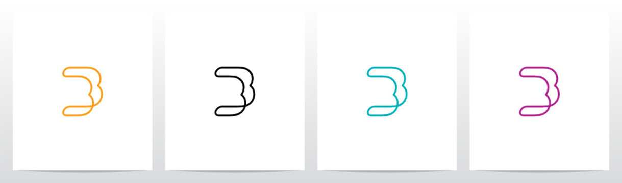 Parallel Lines Connected Forming Letter Logo Design B