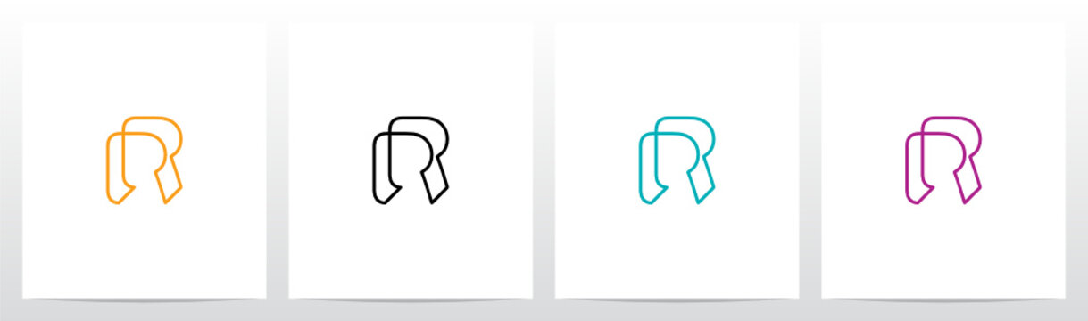 Parallel Lines Connected Forming Letter Logo Design R