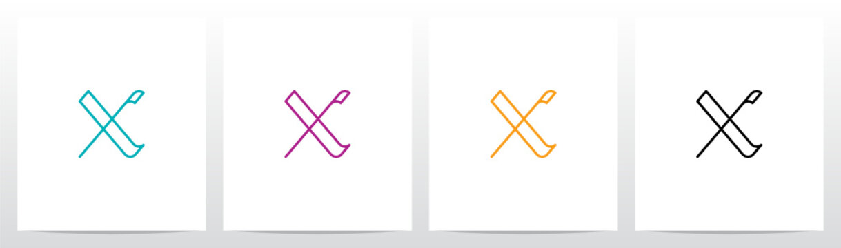 Parallel Lines Connected Forming Letter Logo Design X