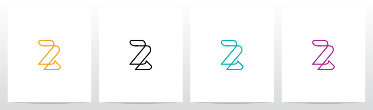 Parallel Lines Connected Forming Letter Logo Design Z