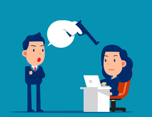 The Gun pointed his head to worker. Violence and crime