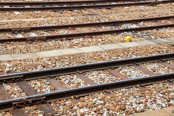 railroad tracks in the countryside