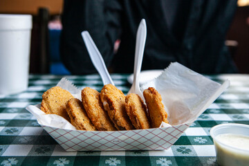 Fried Green Tomatoes served at a fast casual restaurant in New Orleans