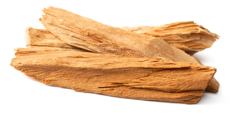 sandalwood sticks isolated on the white background