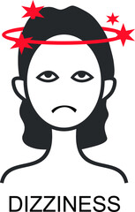 DIZZINESS ICON CREATIVE LINE DESIGN