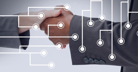 Composition of network of connections over handshake and cityscape