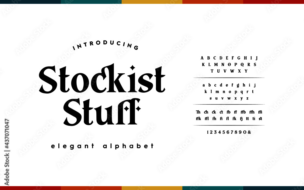 Poster alphabet typeface script style. vector illustration fonts a to z and number. typography handwriting 
