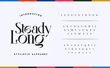 Foto op Plexiglas Classic lettering minimal fashion design. Elegant typography alphabet a to z and number. Vector illustration © Haqqani Slab