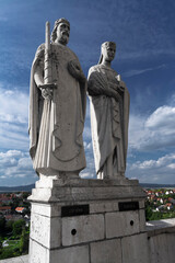 Statue of Szent Istvan king and Gizella queen in Veszprem