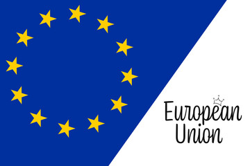 Flag of Europe. European flag, vector illustration