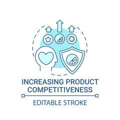 Fototapeta premium Increasing product competitiveness concept icon. Strong brand benefit abstract idea thin line illustration. Increasing customers loyalty. Vector isolated outline color drawing. Editable stroke