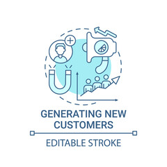 Generating new customers concept icon. Strong brand benefit abstract idea thin line illustration. Getting revenue from existing clients. Vector isolated outline color drawing. Editable stroke