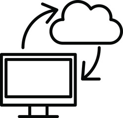 setup install icon vector. cloud computing concept sign