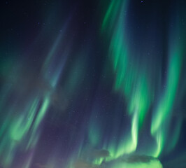 Fototapeta na wymiar Aurora borealis, Northern lights with stars glowing in the night sky