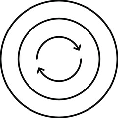 refresh, reload, repeat outline icon vector.