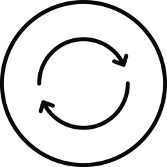 refresh, reload, repeat outline icon vector.