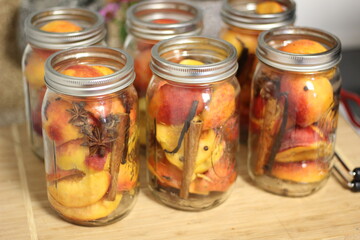 canned peaches and spices