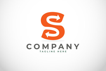 Initial S Logo. letter S with two arrow inside, Usable for Business and logistic Logos, Flat Vector Logo Design Template, vector illustration