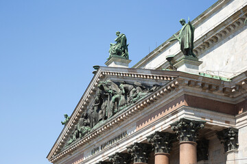 Fototapeta na wymiar Pediment of Saint Isaac's Cathedral in St Petersburg, Russia