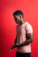 Studio Portrait Of Black Male Model