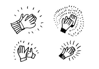 Applause hand draw on white background.vector illustration.
