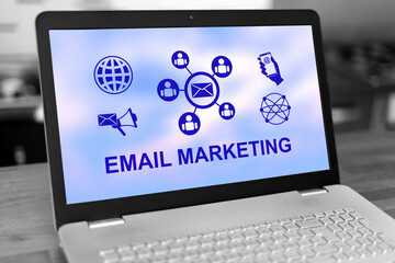 Email marketing concept on a laptop