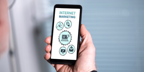 Internet marketing concept on a smartphone
