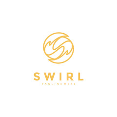 Abstract Swirl logo. Letter S with Splash logo design template
