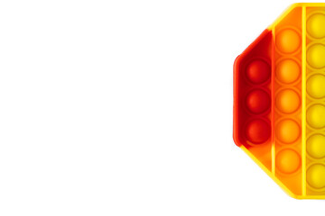 Color pop it antistress toy for children. red and orange octagon shaped isolated on white...
