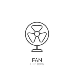 Fan simple vector line icon Jet turbine sign. Ventilator symbol