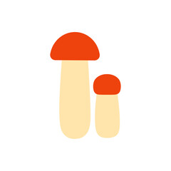 Orange cap boletus icon. Vector isolated flat color icon. Modern glyph sticker design. Illustrations of mushrooms. Food ingredients.