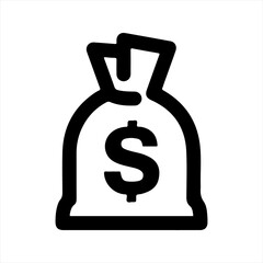 Money bag icon, vector and glyph