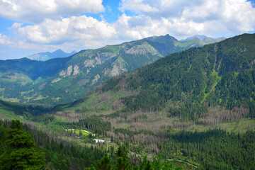 Fototapeta na wymiar Beautiful landscape in the High Tatras near lake Morskie oko. Slovakia, Poland.