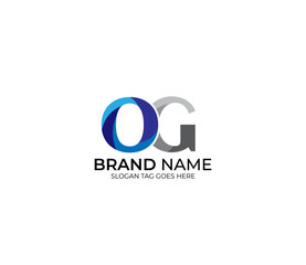 Obraz premium Modern OG Alphabet Blue Or Gray Colors Company Based Logo Design Concept