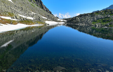 Fototapeta na wymiar Lake Velke Zabie pleso. High Tatras, Slovakia.