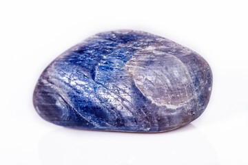 Macro mineral stone sapphire on white background