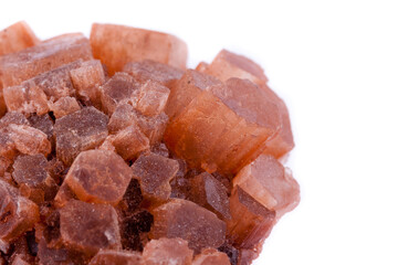 Macro mineral stone Aragonite on white background