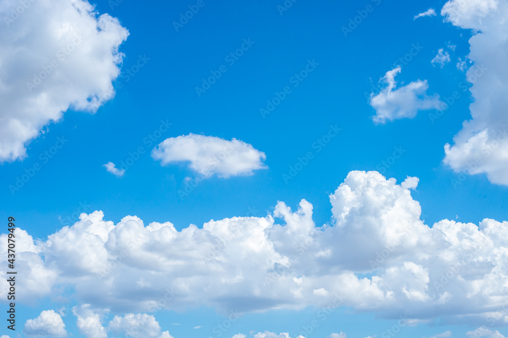 Wall mural many white clouds in the blue sky