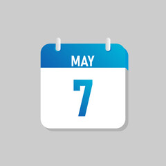 White daily calendar Icon May in a Flat Design style. Easy to edit Isolated vector Illustration.