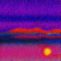 Fototapeta na wymiar Mystic Sunset Painting