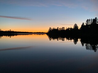 Obraz premium sunset on lake