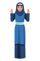 blue muslim woman