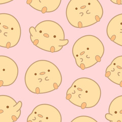 chick pattern seamless background, easter animal cartoon illustration