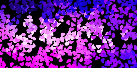 Dark purple, pink vector backdrop with chaotic shapes.